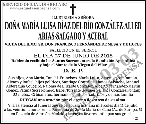 María Luisa Díaz del Río González-Aller Arias-Salgado y Acebal